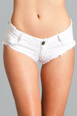 BeWicked Denim Baby Got Back Cheeky Shorts White