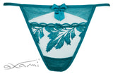Basilic Embroidered Sheer V-String