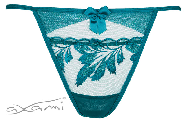 Basilic Embroidered Sheer V-String