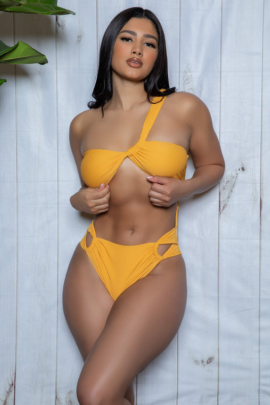 BeWicked Swimwear Nora One Piece Unique Swimsuit Yellow