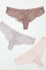 Be Wicked Wren Cheeky 3 Pack Pink/Peach/Grey