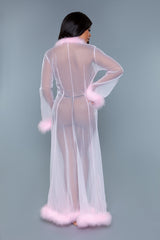 Be Wicked Marabou Robe Candy Pink