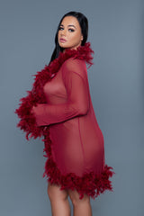 Be Wicked Lux Robe Maroon