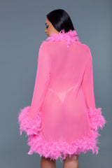Be Wicked Lux Robe Neon Pink