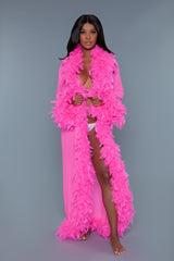 BeWicked Glamour Robe Hot Pink