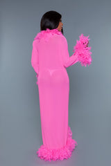 BeWicked Glamour Robe Hot Pink