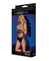Coquette Pleasure Collection Lace Panels Harness and Panty Set Black-Rebel Romance