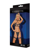 Coquette Pleasure Collection Adjustable Choker Bra Set Black-Rebel Romance