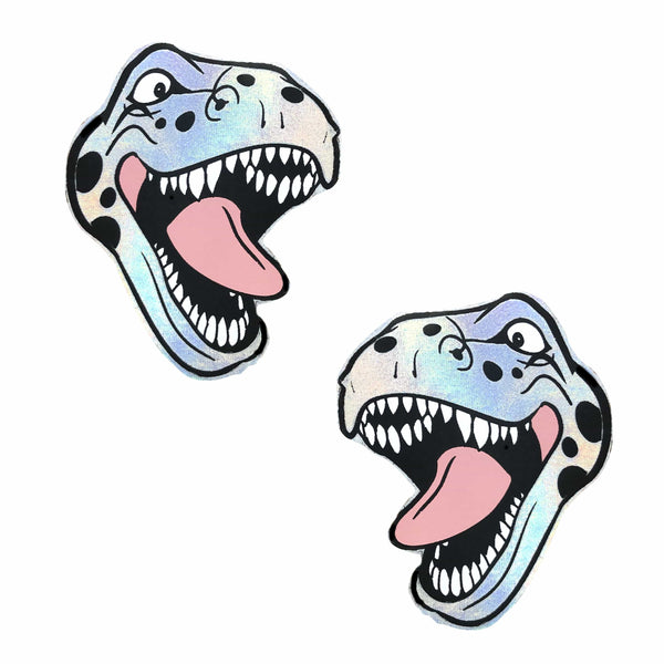 Neva Nude Holographic Dinosaur Pasties - Multicolor