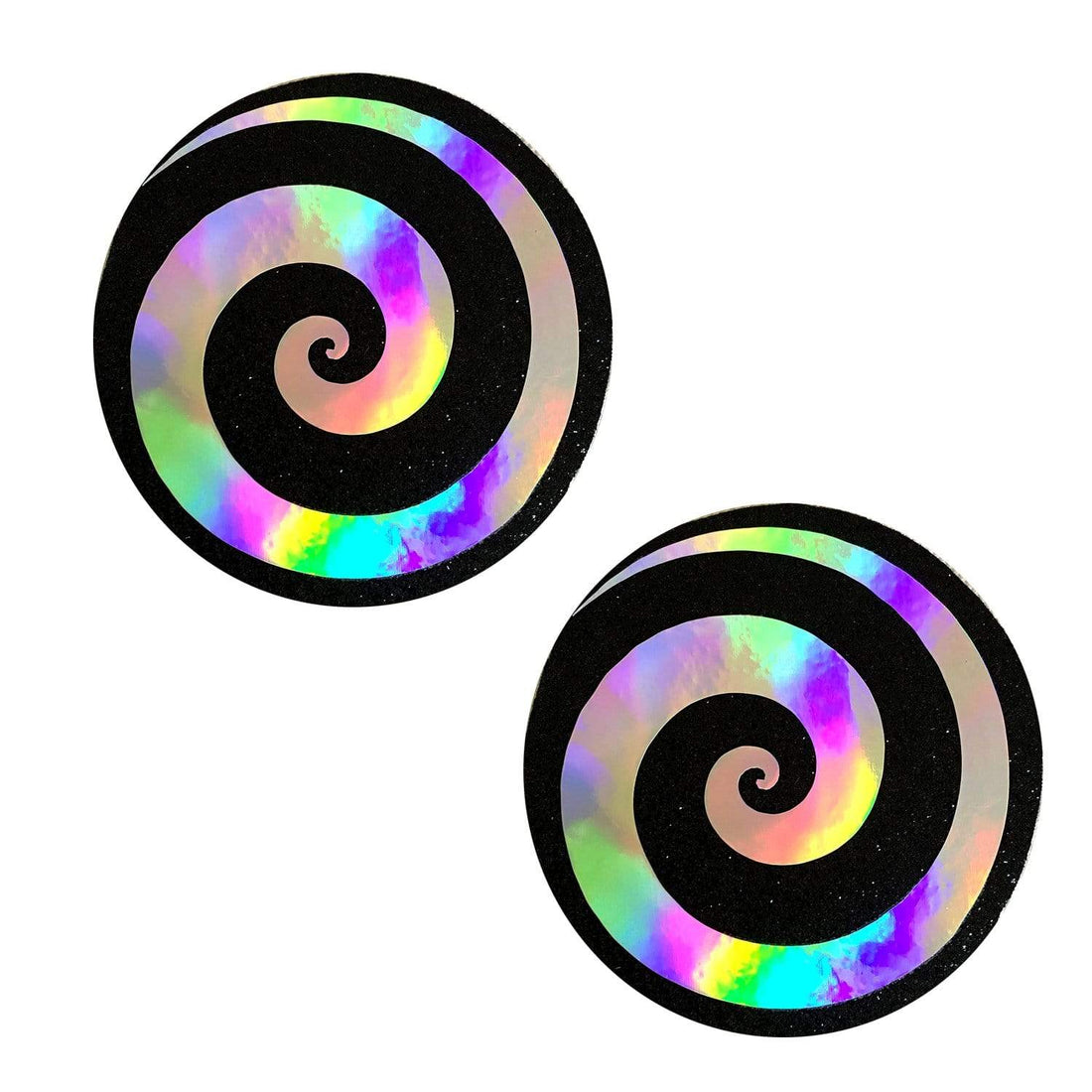Neva Nude Holographic Spiral Glitter Pasties - Multicolor