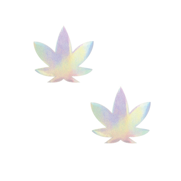 Neva Nude Holographic Weed Leaf Small Body Stickers - Pack of 6