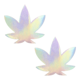 Neva Nude Holographic Dope AF Weed Leaf Pasties