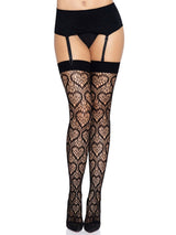Leg Avenue Heart Net Thigh Highs