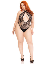 Leg Avenue Keyhole Crossover Halter Teddy