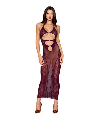 Dreamgirl Seamless Gown with Removable Shrug 2 pc Set - Cherry Lacquer