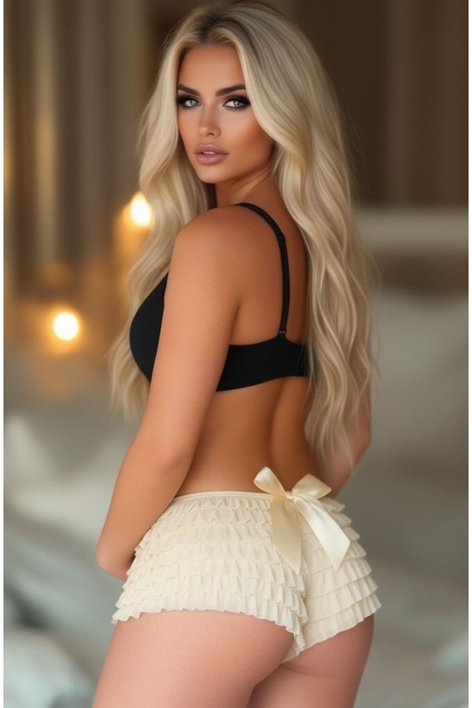 Daisy Corsets Cream Ruffle Panty w/Bow