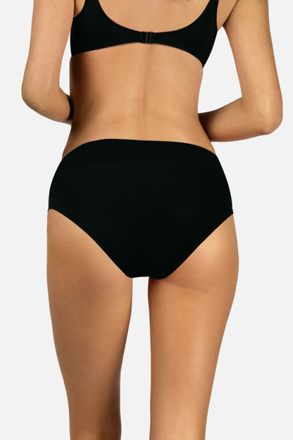 Axami Luxury Swimwear F110 High Waisted Bikini Bottom Black