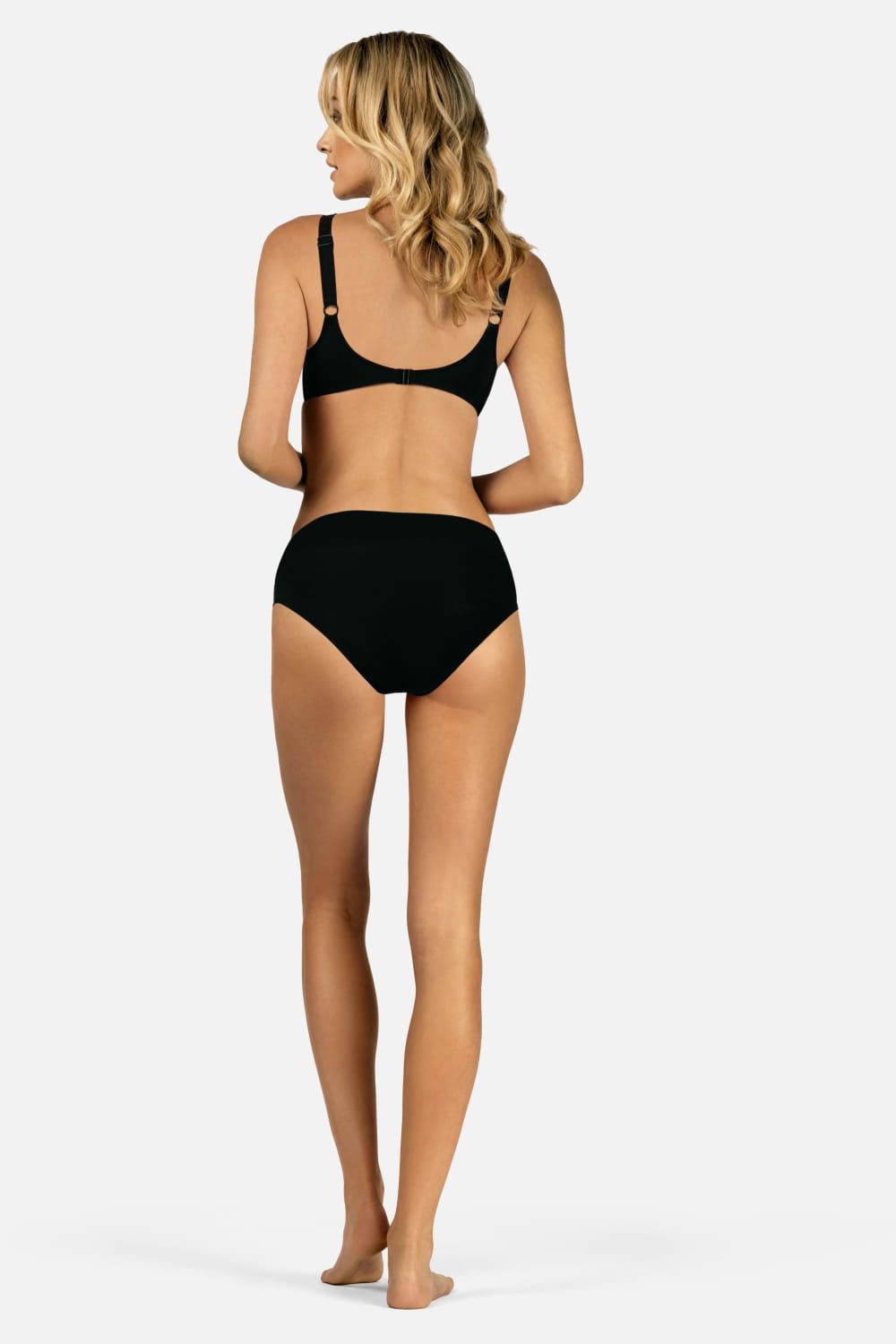 Axami Luxury Swimwear F110 High Waisted Bikini Bottom Black