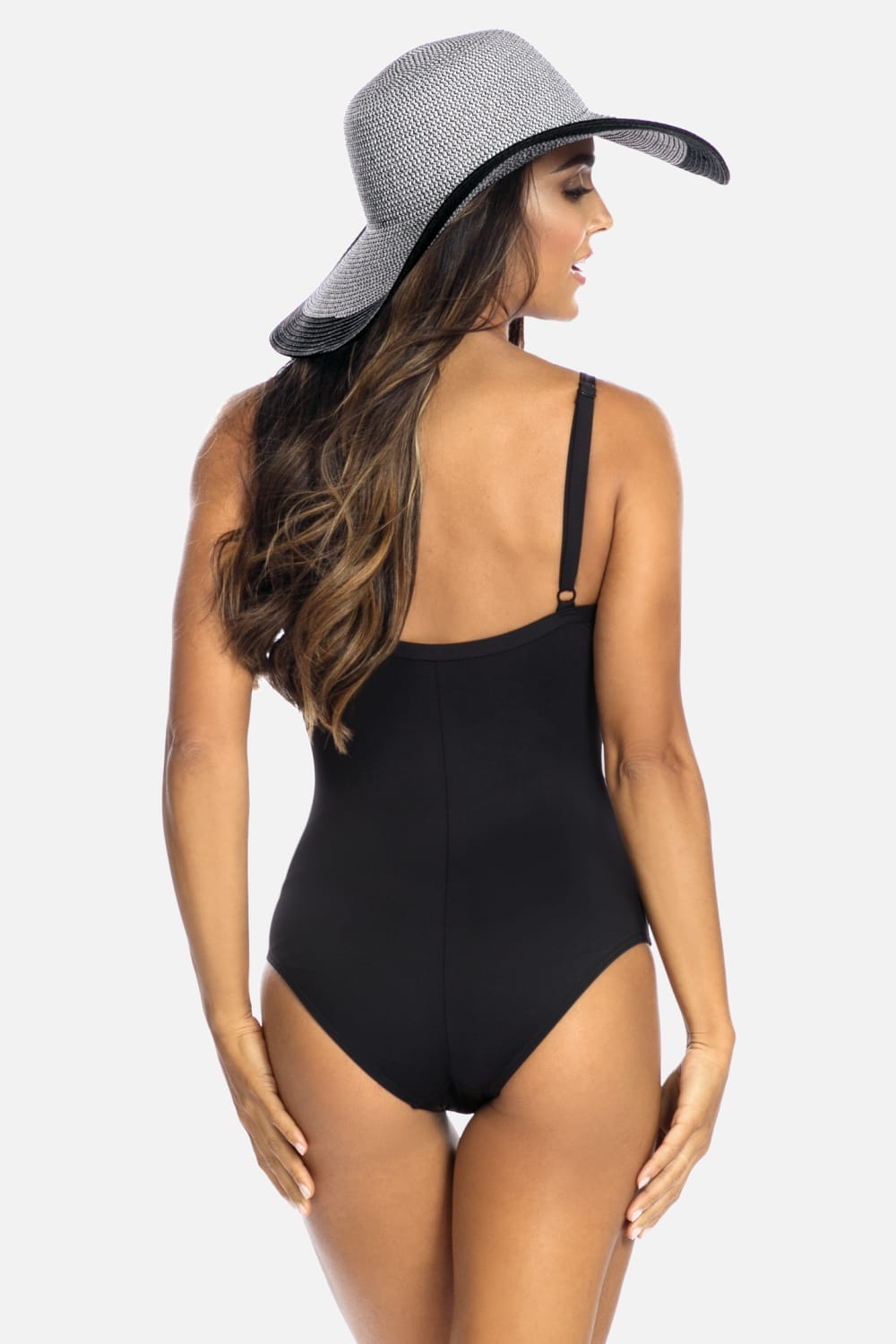 Axami Luxury Swimwear F31 Slimming One Piece Swimsuit Black/Silver