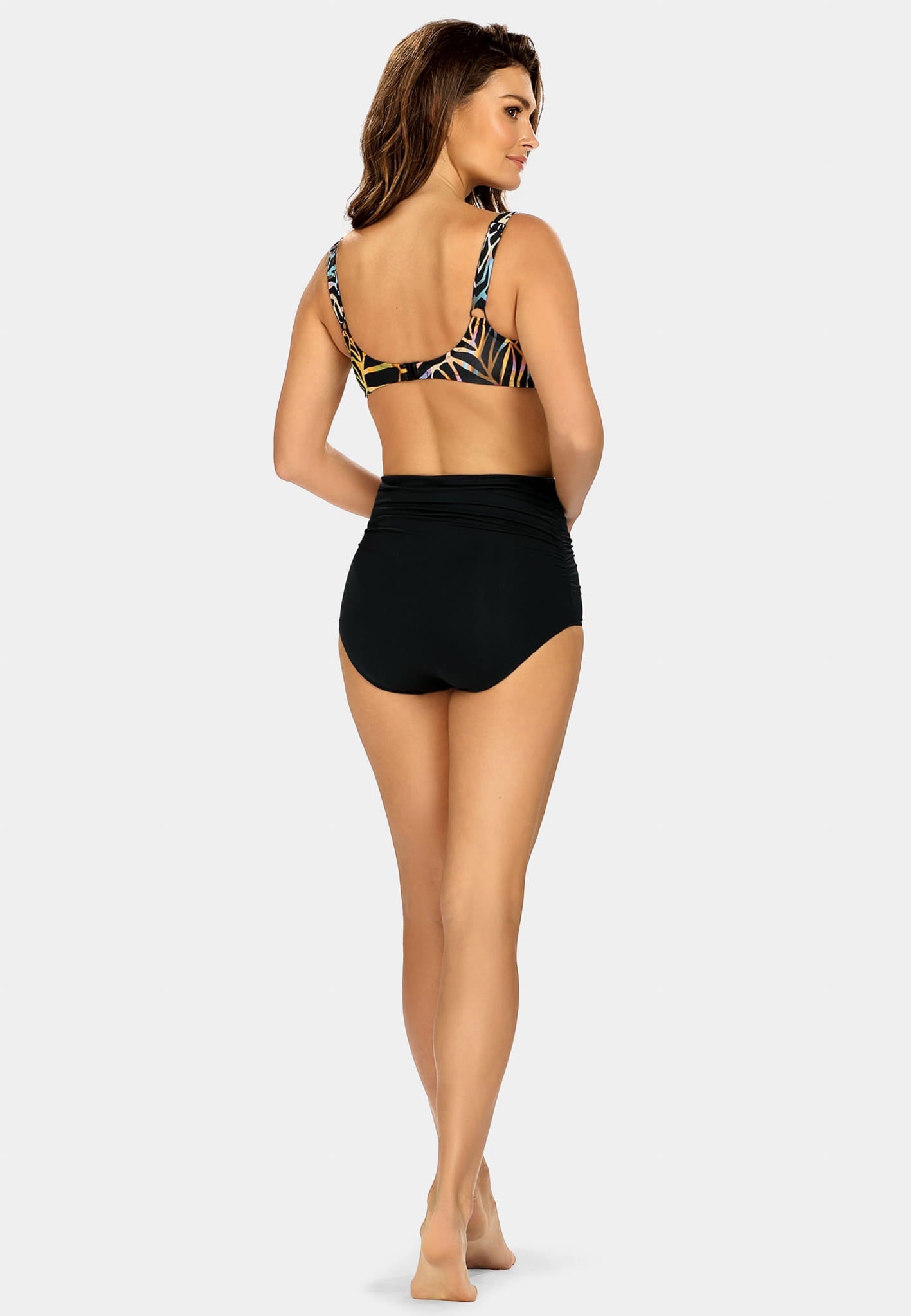 Axami Luxury Swimwear F46 High Waist Bikini Bottom Black