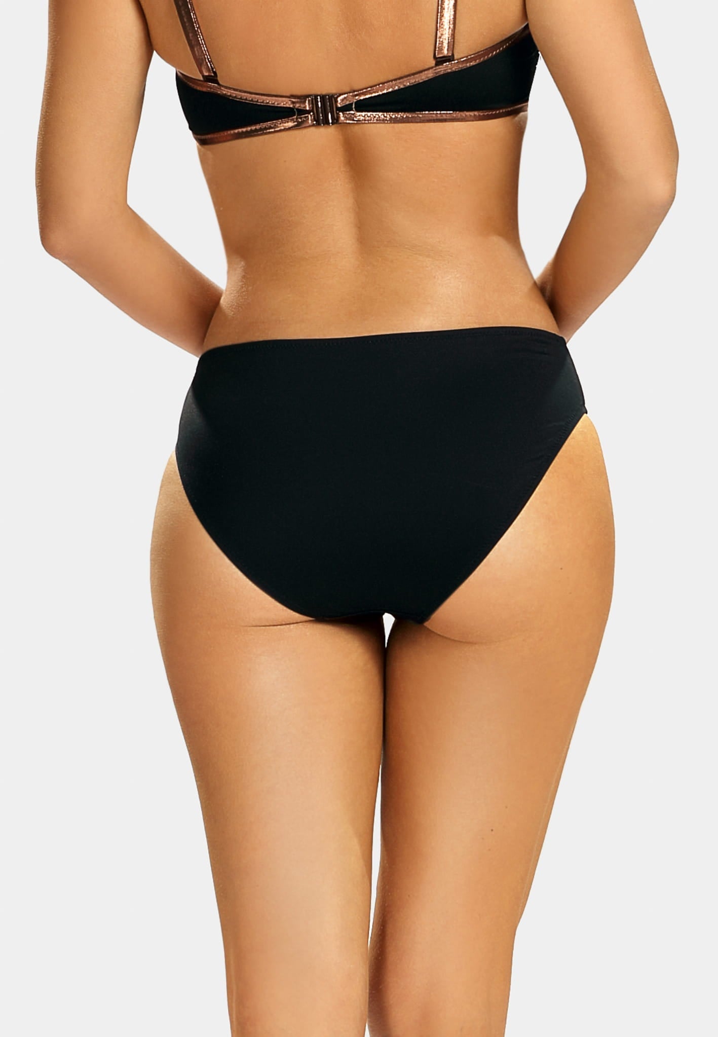 Axami Luxury Swimwear F47 Full Bikini Bottom Black