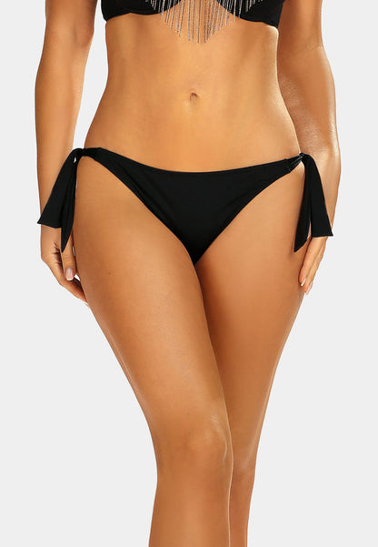 Axami Luxury Swimwear F49 Full Bikini Bottom Black