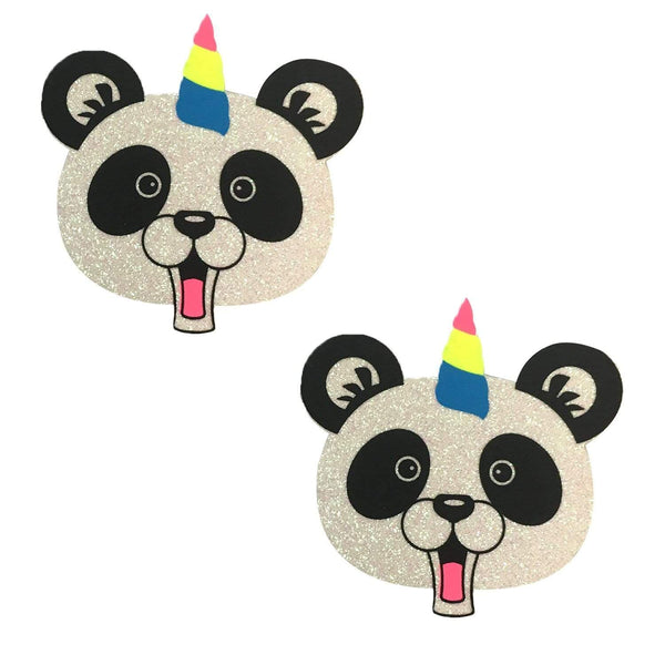 Neva Nude PandaCorn Glitter Blacklight Spirit Party Animal Pasties - White