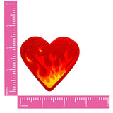 Neva Nude Glitter Flaming Heart Pasties - Red/Orange