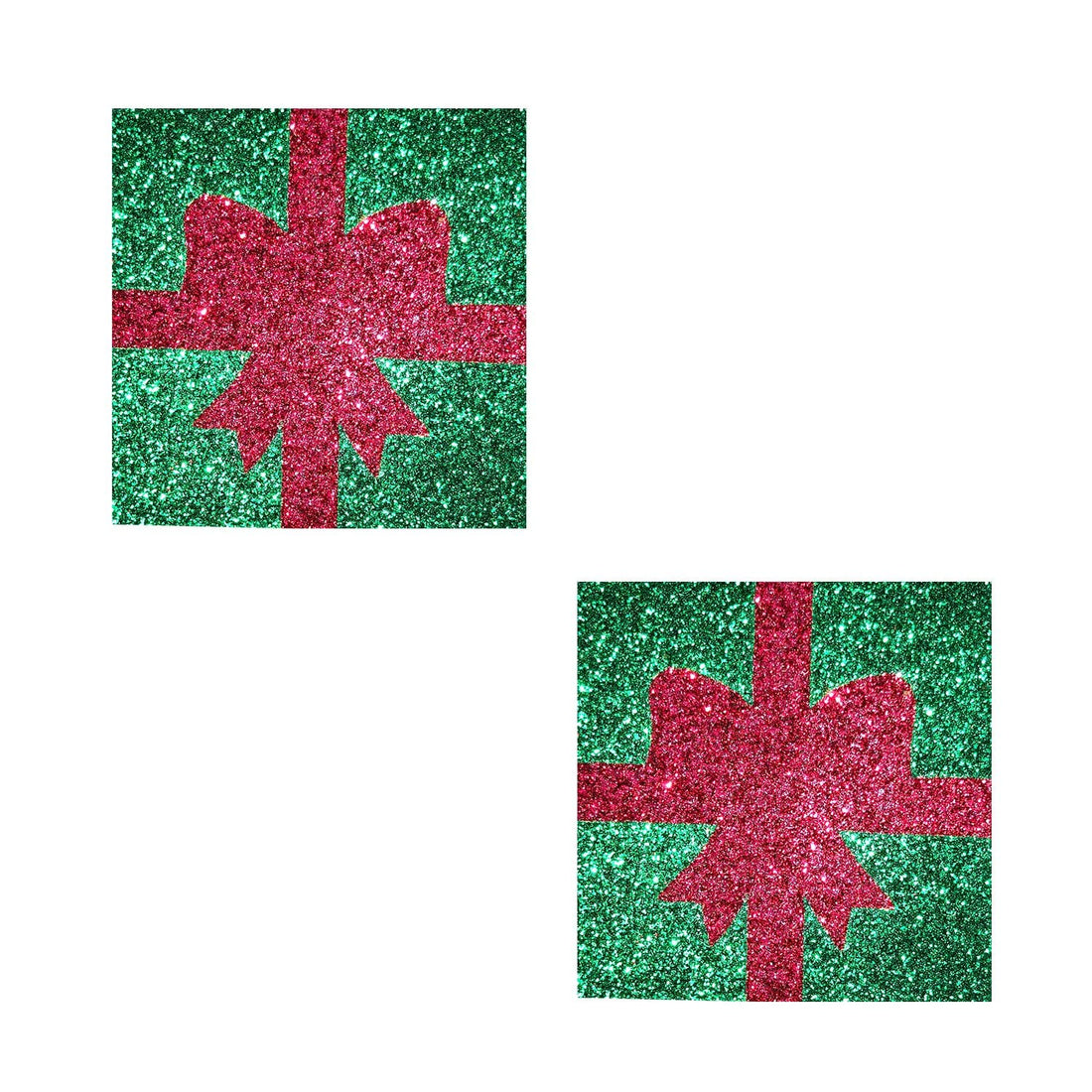 Neva Nude HO HO HO Christmas Gift Pasties - Green/Red