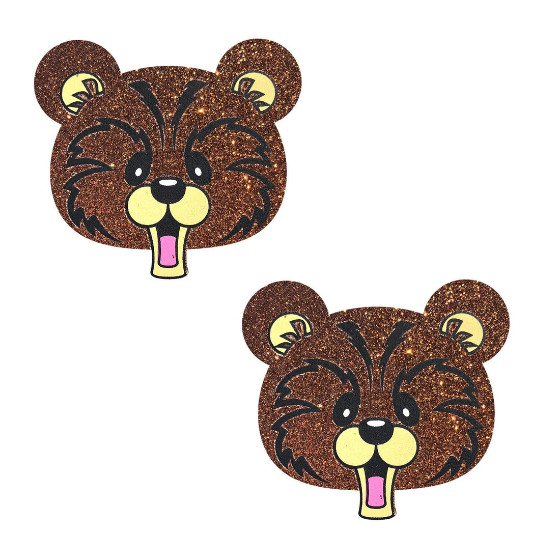 Neva Nude Grizzo Bear Glitter Pasties - Brown