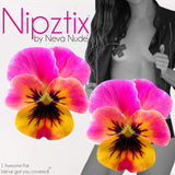 Neva Nude Flower Pansy Blacklight Pasties - Multicolor