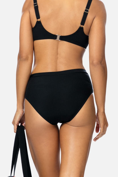 Axami Luxury Swimwear FD04E High Waist Bikini Bottom Black