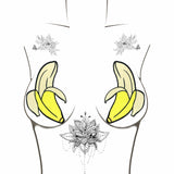Neva Nude Big Banana Blacklight Glitter Pasties - Yellow