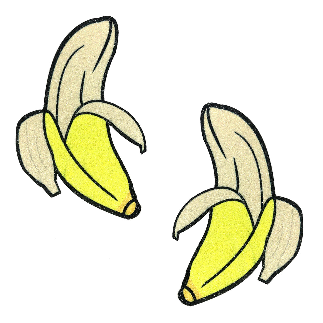 Neva Nude Big Banana Blacklight Glitter Pasties - Yellow