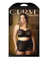 Fantasy Lingerie Plus Size Nova Star Sheer Halter Bra & Shorts Black-Rebel Romance