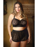 Fantasy Lingerie Plus Size Nova Star Sheer Halter Bra & Shorts Black-Rebel Romance