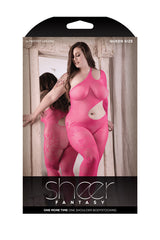 Fantasy Lingerie Queen One More Time One Shoulder Bodystocking Pink-Rebel Romance