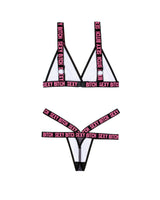 Fantasy Lingerie Vibes Sexy B*tch Bralette & Strappy Panty Bra Set-Rebel Romance