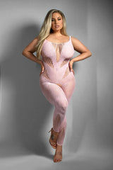 Fantasy Sheer Queen Dream Come True Crotchless Bodystocking Baby Pink