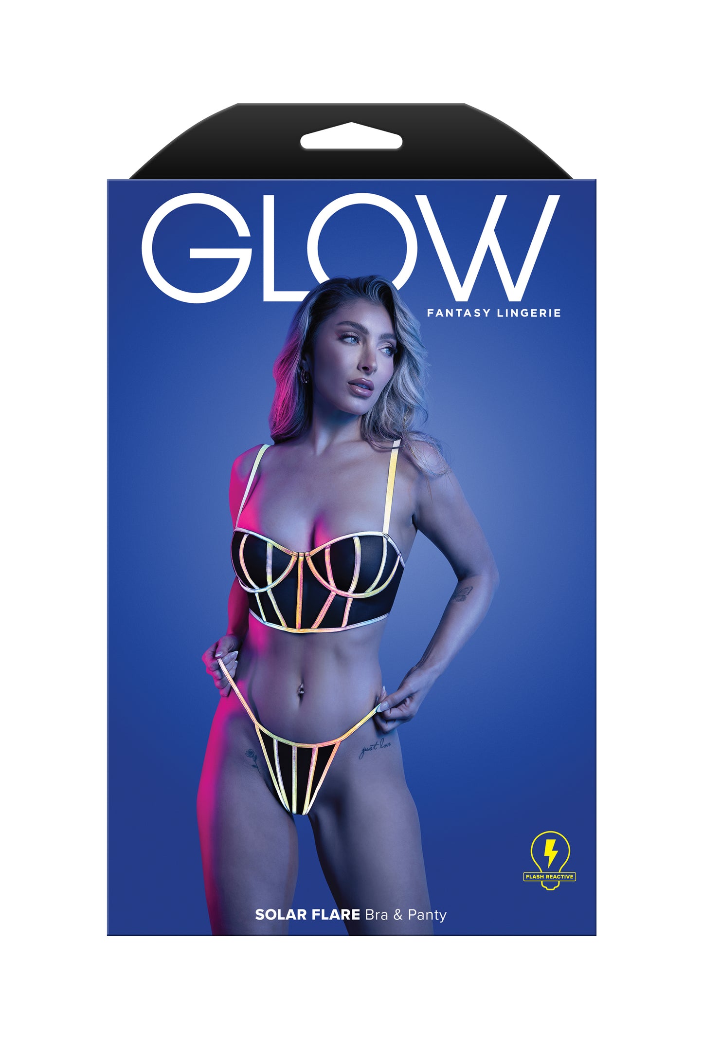 Fantasy Glow Black Light Solar Flare Bra & Panty Set