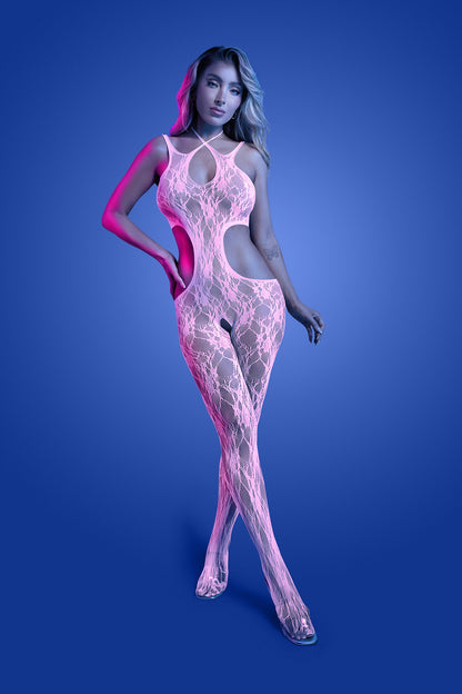 Fantasy Glow Black Light Equilibrium Crotchless Bodystocking