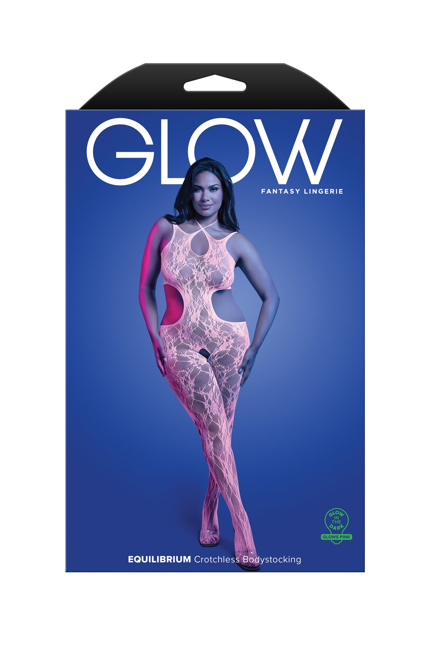 Fantasy Glow Black Light Equilibrium Crotchless Bodystocking Queen