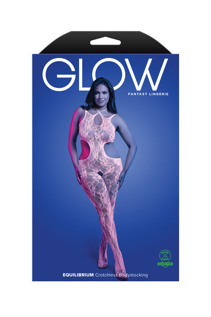 Fantasy Glow Black Light Equilibrium Crotchless Bodystocking Queen