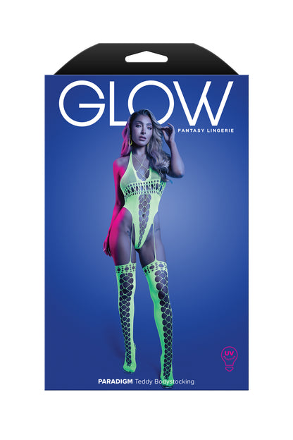 Fantasy Glow Black Light Paradigm Teddy Bodystocking