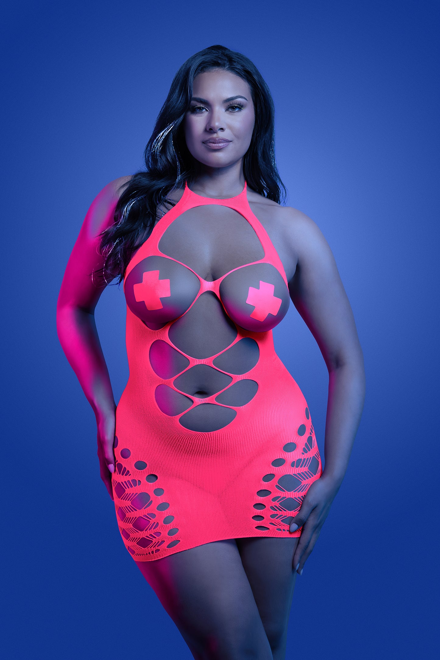 Fantasy Glow Black Light Aphrodisiac Dress & Pasties Queen