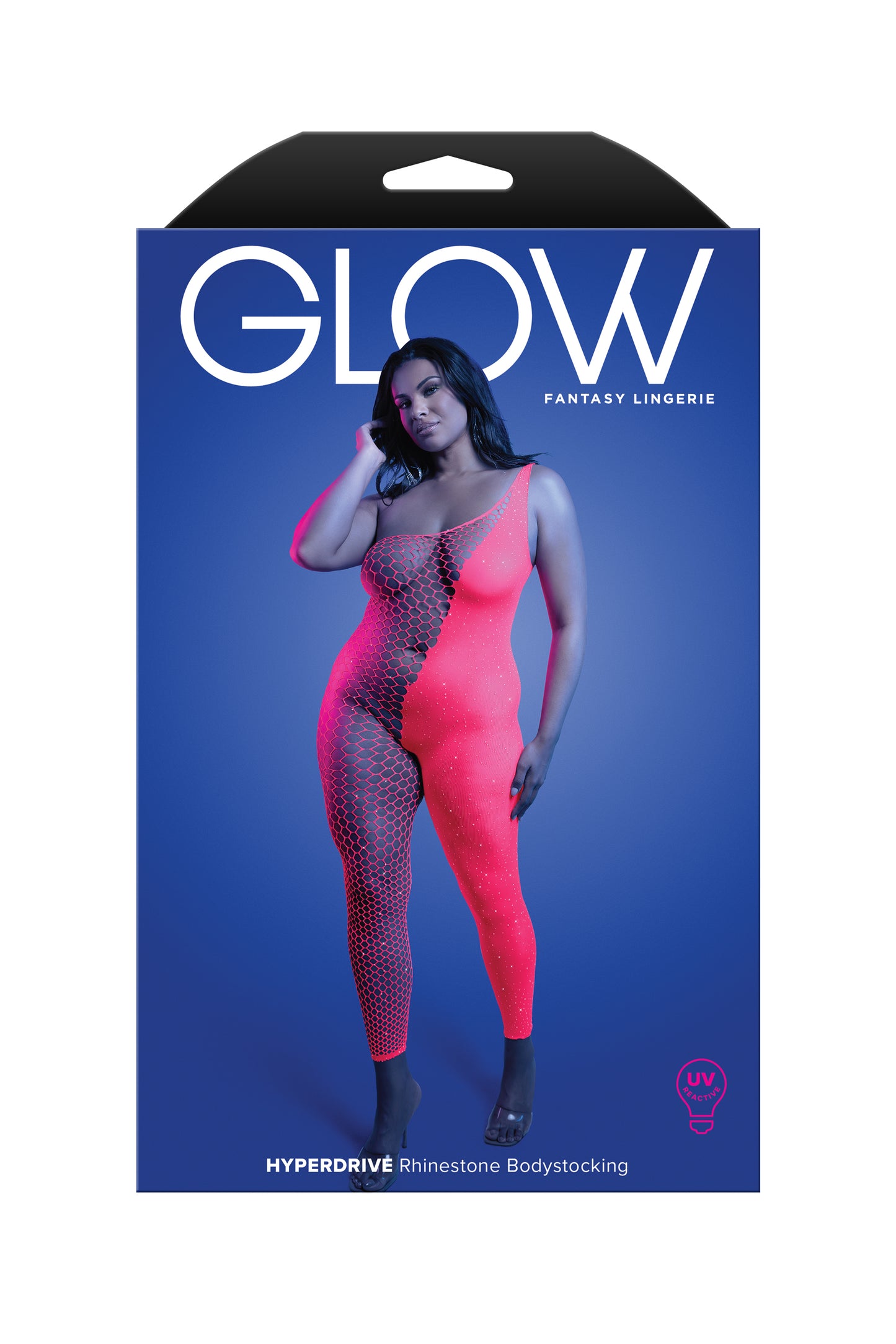 Fantasy Glow Black Light Hyperdrive Rhinestone Bodystocking Queen