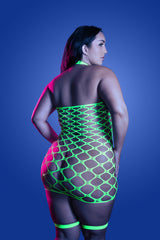 Fantasy Lingerie Queen Glow Warning Sign Gartered Dress