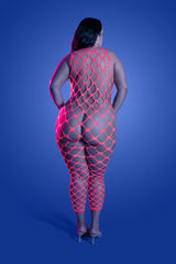 Fantasy Lingerie Queen Glow Want It All Reversible Rhinestone Bodystocking & Pasti