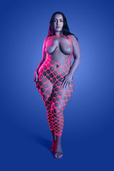 Fantasy Lingerie Queen Glow Want It All Reversible Rhinestone Bodystocking & Pasti
