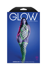 Fantasy Lingerie Queen Glow Adrenaline Rhinestone Teddy & Stockings